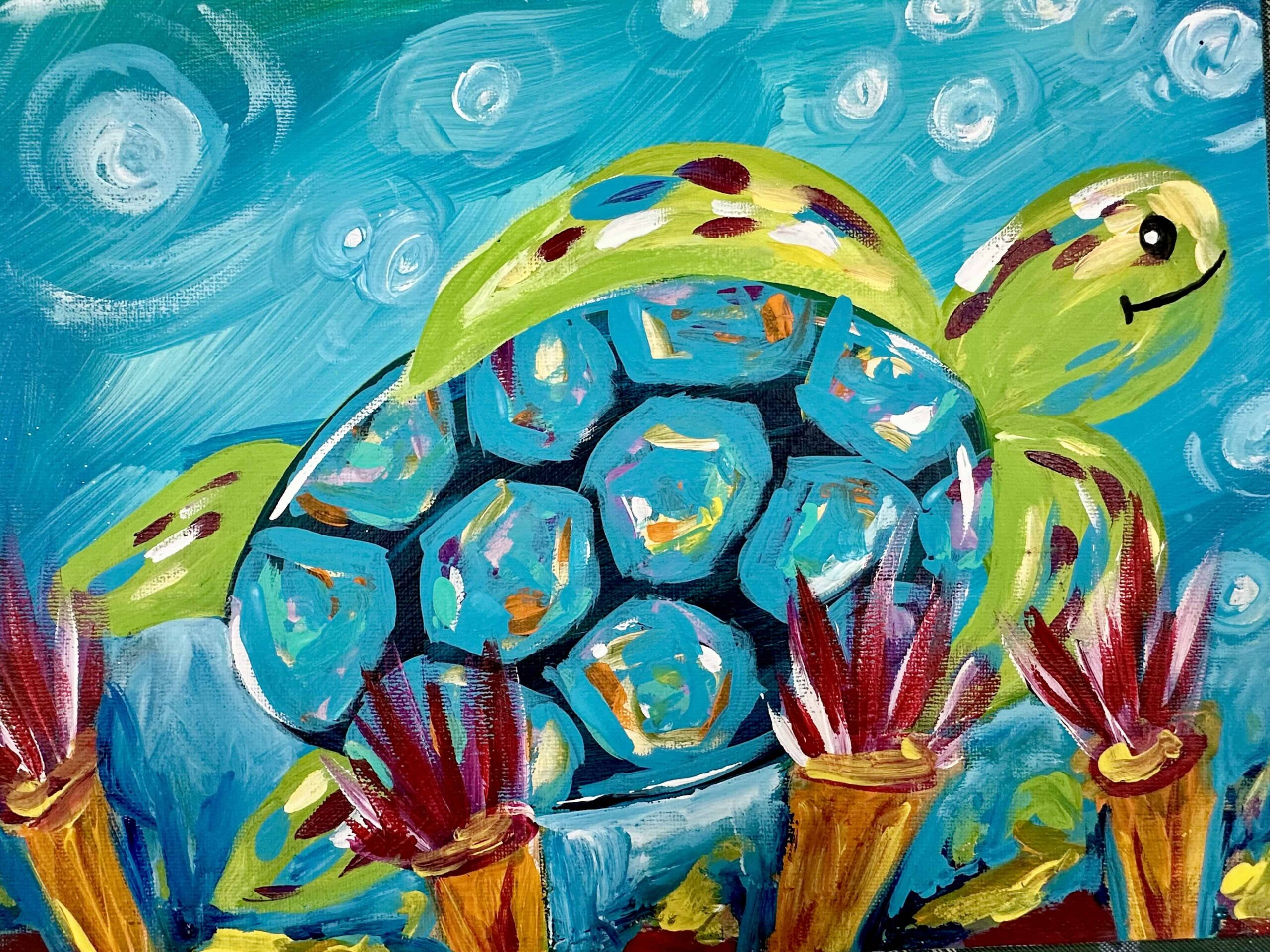 Kids Turtle Painting, March 10th, 2024 - JLN Studio